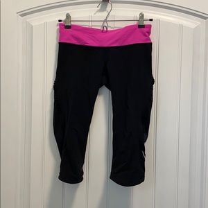 Black & Pink Lululemon Workout Crops, 6